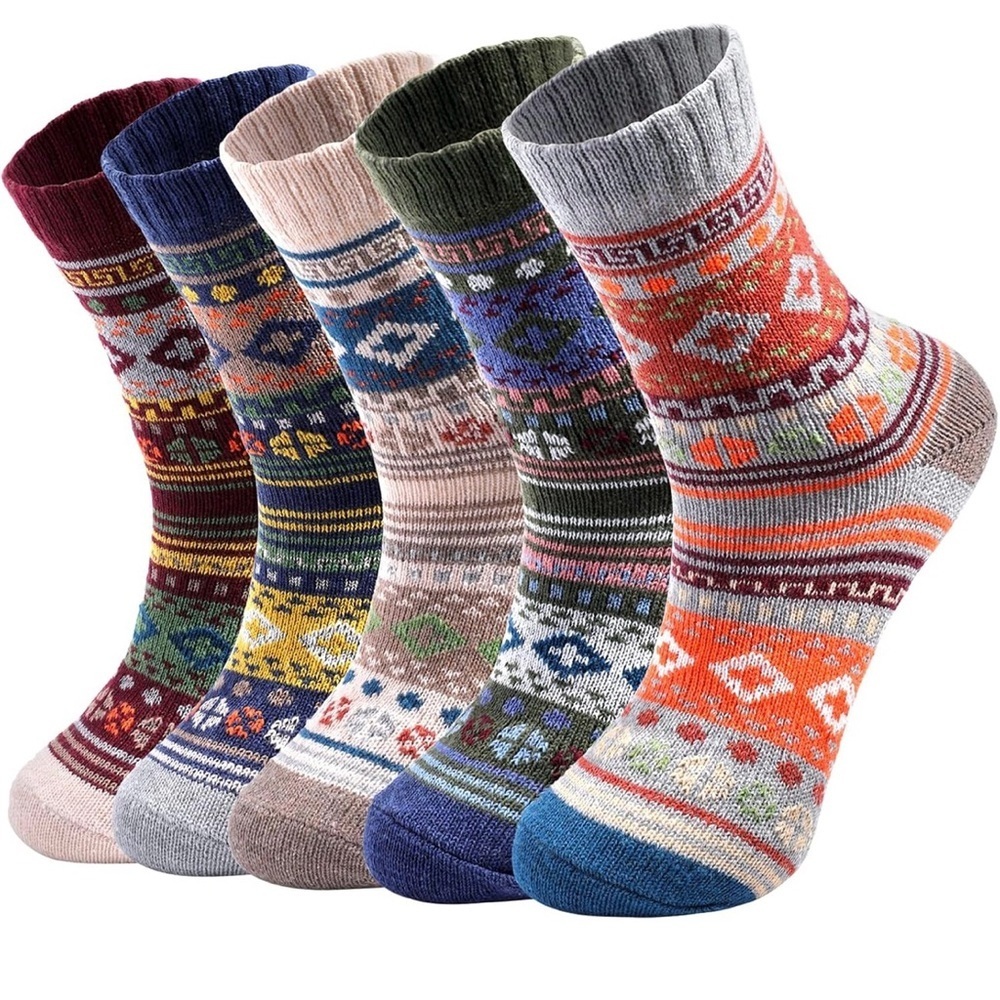 Socks for Women Men Soft Thick Warm Winter Knit Vintage Crew Socks Casual